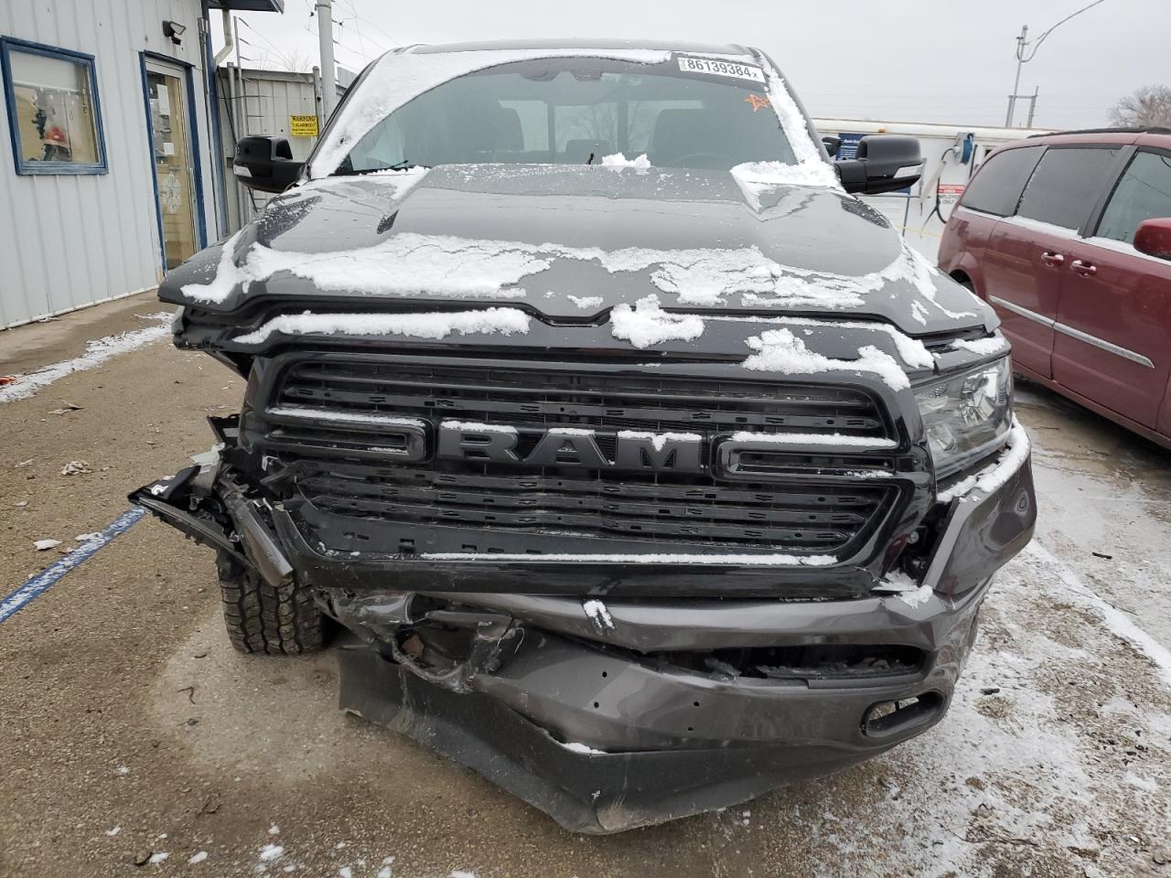 2021 RAM 1500 VIN 1C6SRFFT7MN624915 Copart auction photo, side / front end damage thumbnail 5