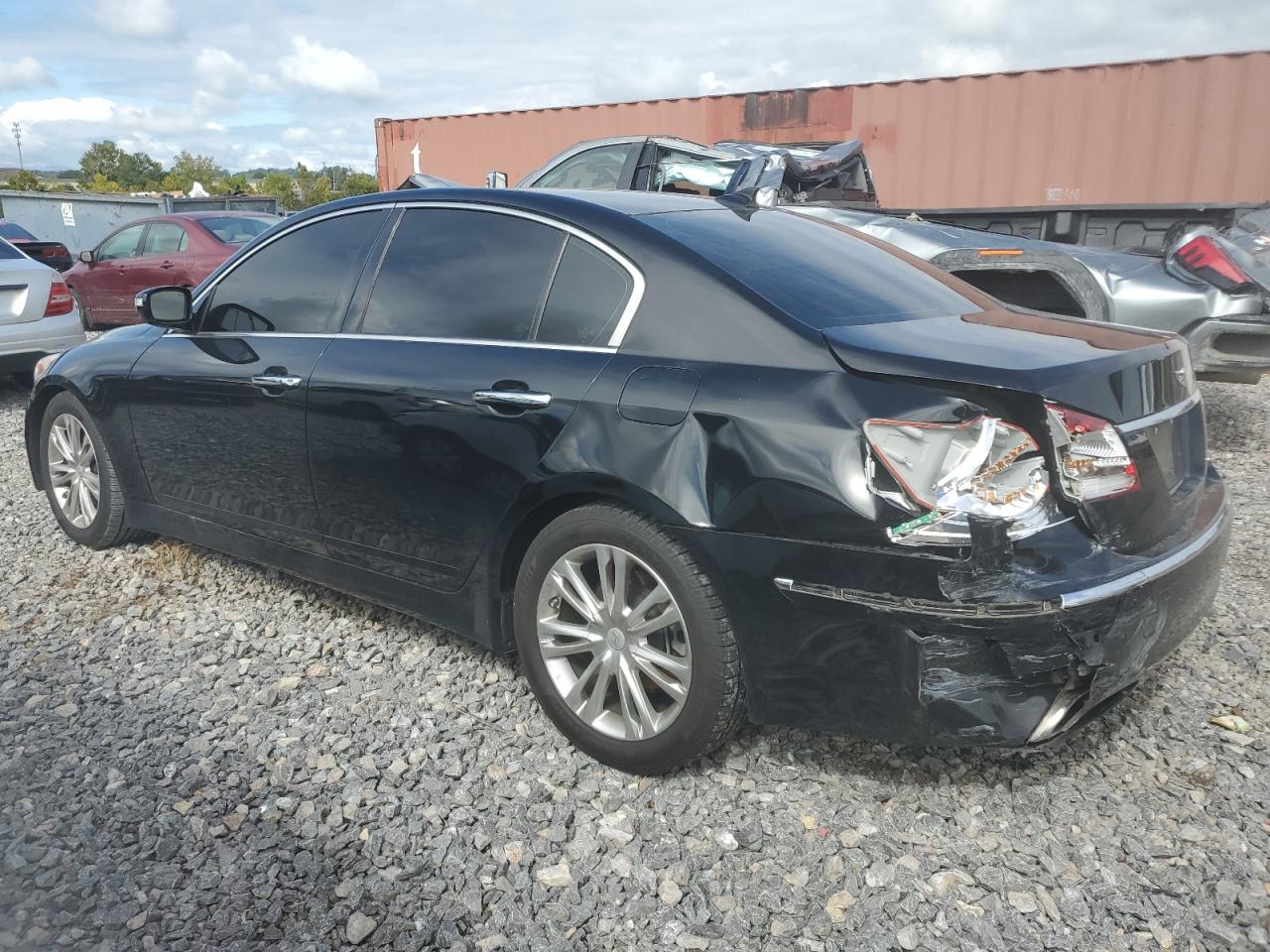 2014 Hyundai Genesis VIN KMHGC4DD2EU261121 Copart auction photo, rear end damage thumbnail 2