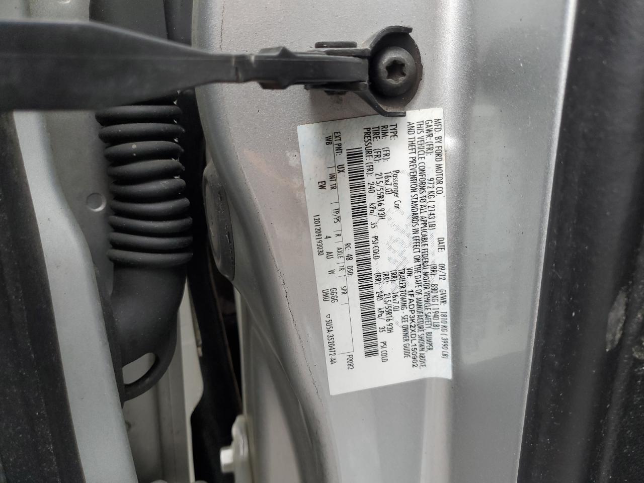 2013 Ford Focus VIN 1FADP3K2XDL150902 Copart auction photo, front end damage thumbnail 13