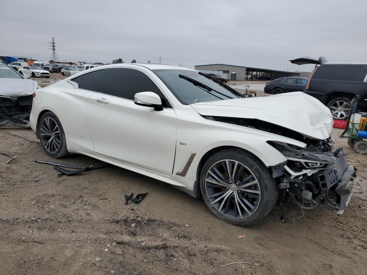 2019 Infiniti Q60 VIN JN1EV7EK2KM231295 Copart auction photo, front end / side damage thumbnail 4