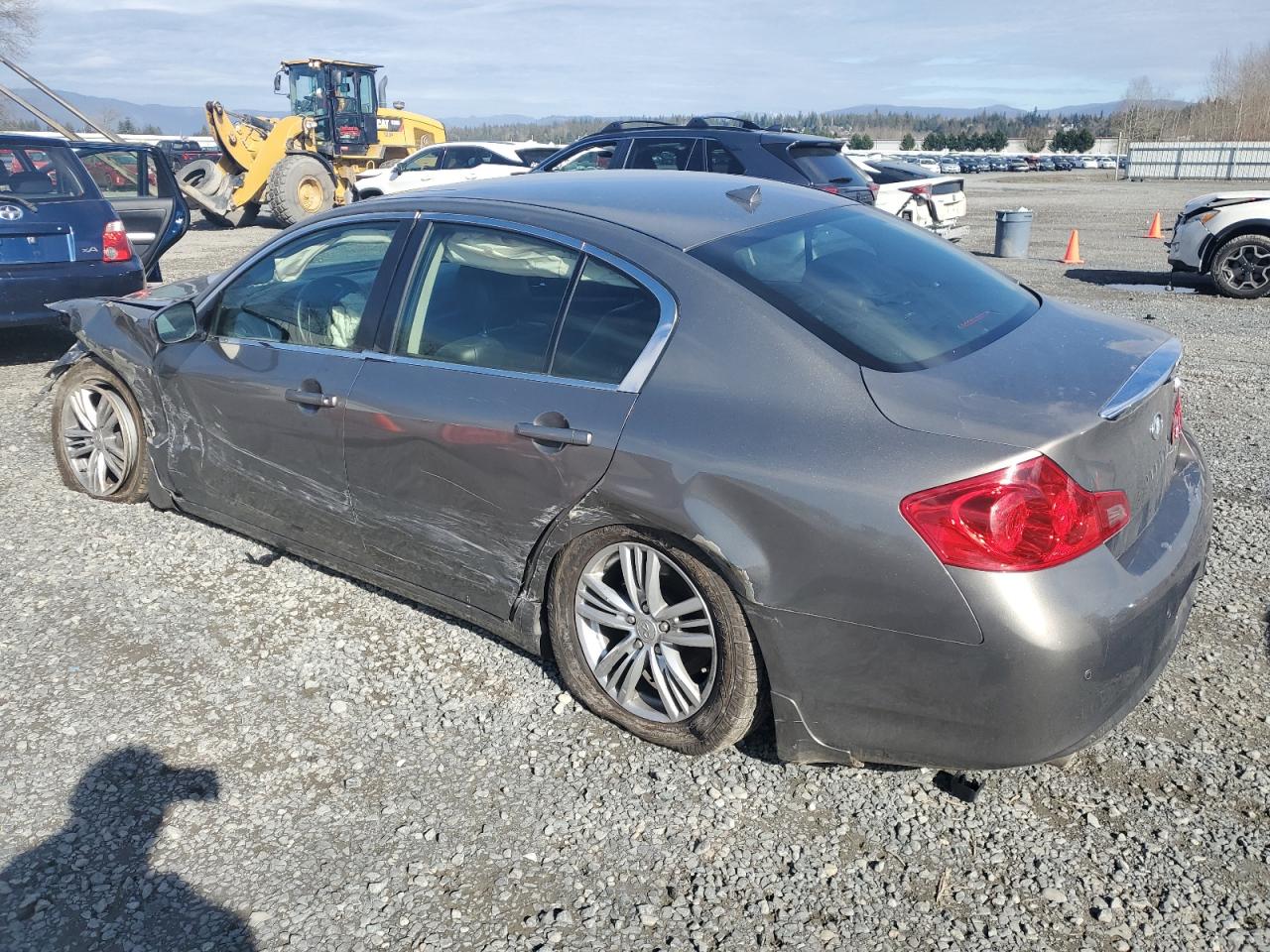 2013 Infiniti G VIN JN1CV6AR4DM351039 Copart auction photo, front end / side damage thumbnail 2