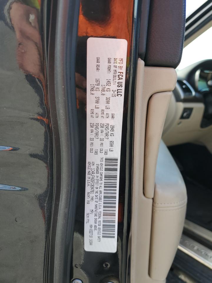 2015 Jeep Grand Cherokee VIN 1C4RJFAG5FC834761 Copart auction photo, front end / minor dent/scratches damage thumbnail 13
