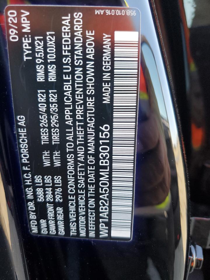 2021 Porsche Macan VIN WP1AB2A50MLB30156 Copart auction photo, rear end / mechanical damage thumbnail 13