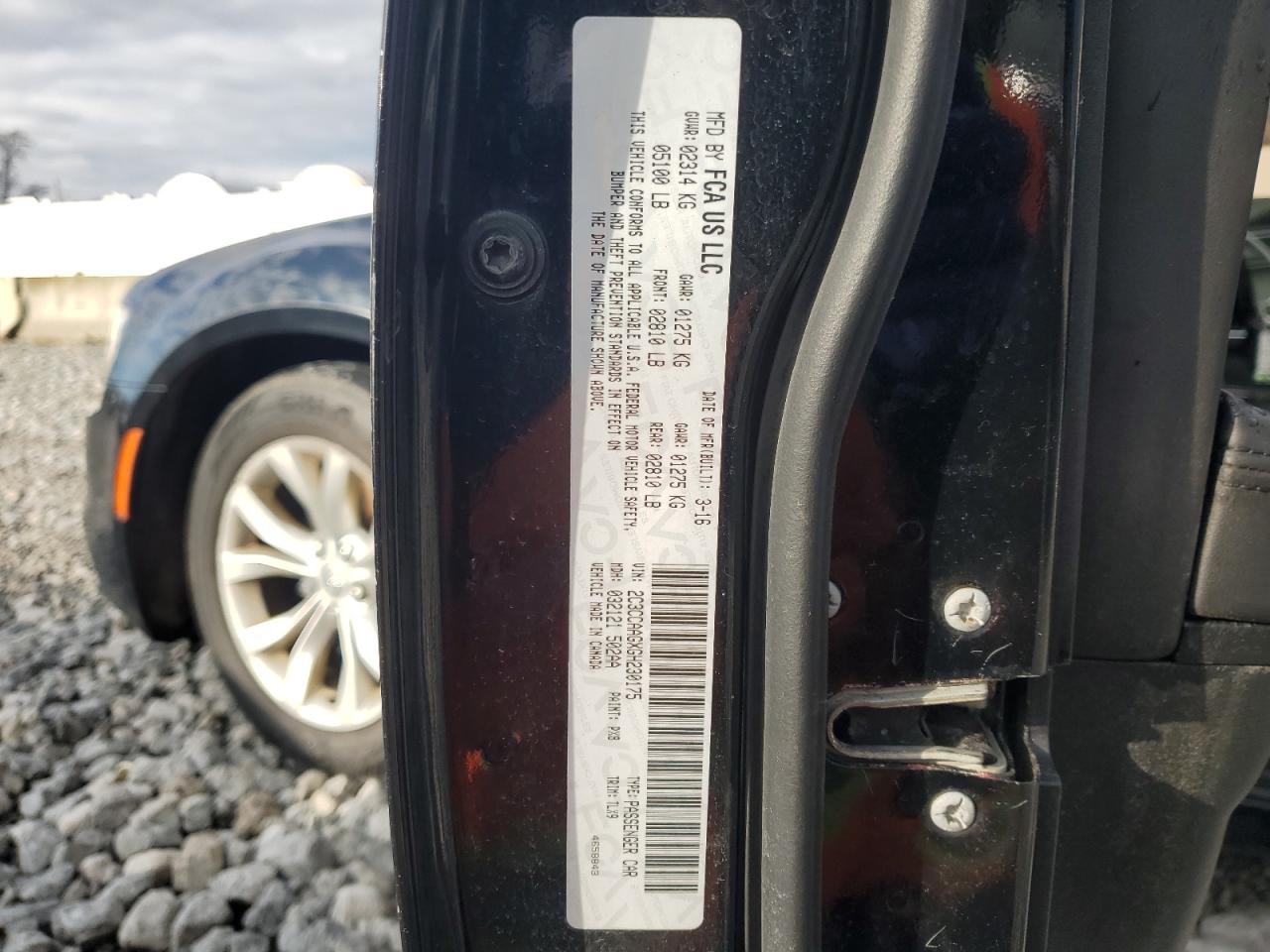 2016 Chrysler 300 VIN 2C3CCAAGXGH230175 Copart auction photo, minor dent/scratches damage thumbnail 12