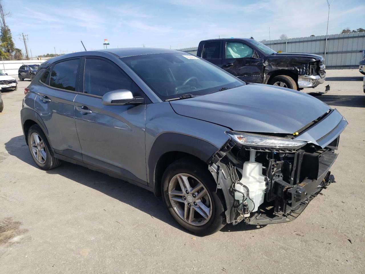 2019 Hyundai Kona VIN KM8K12AA9KU342725 Copart auction photo, front end / frame damage damage thumbnail 4