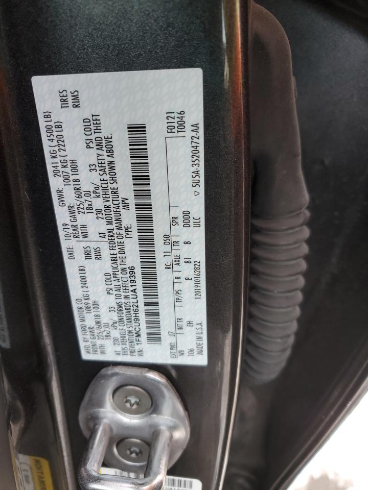 2020 Ford Escape VIN 1FMCU9H62LUA19396 Copart auction photo, biohazard/chemical / stripped damage thumbnail 13