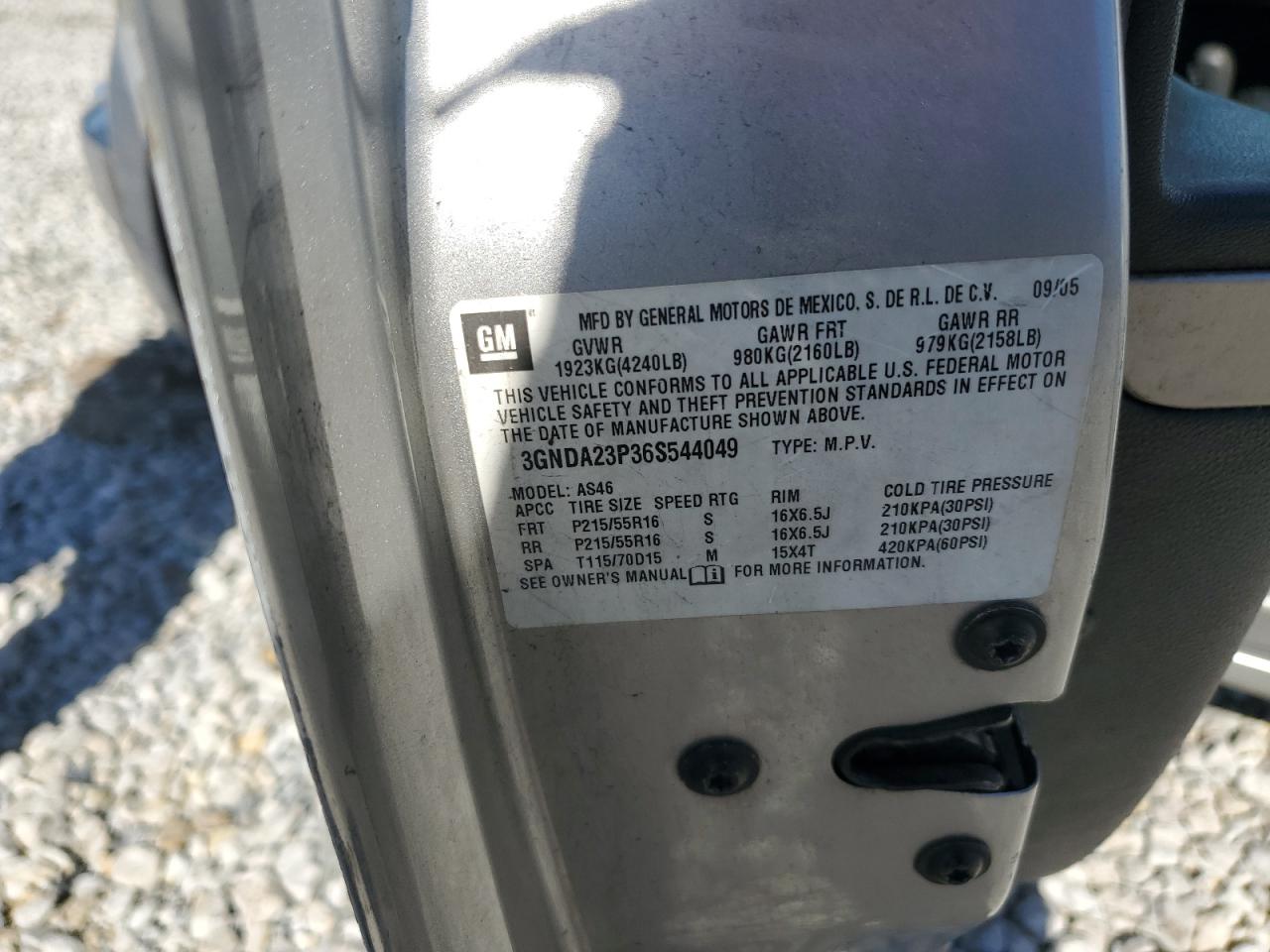 2009 Chevrolet HHR VIN 3GNCA23BX9S519489 Copart auction photo, all over damage thumbnail 13