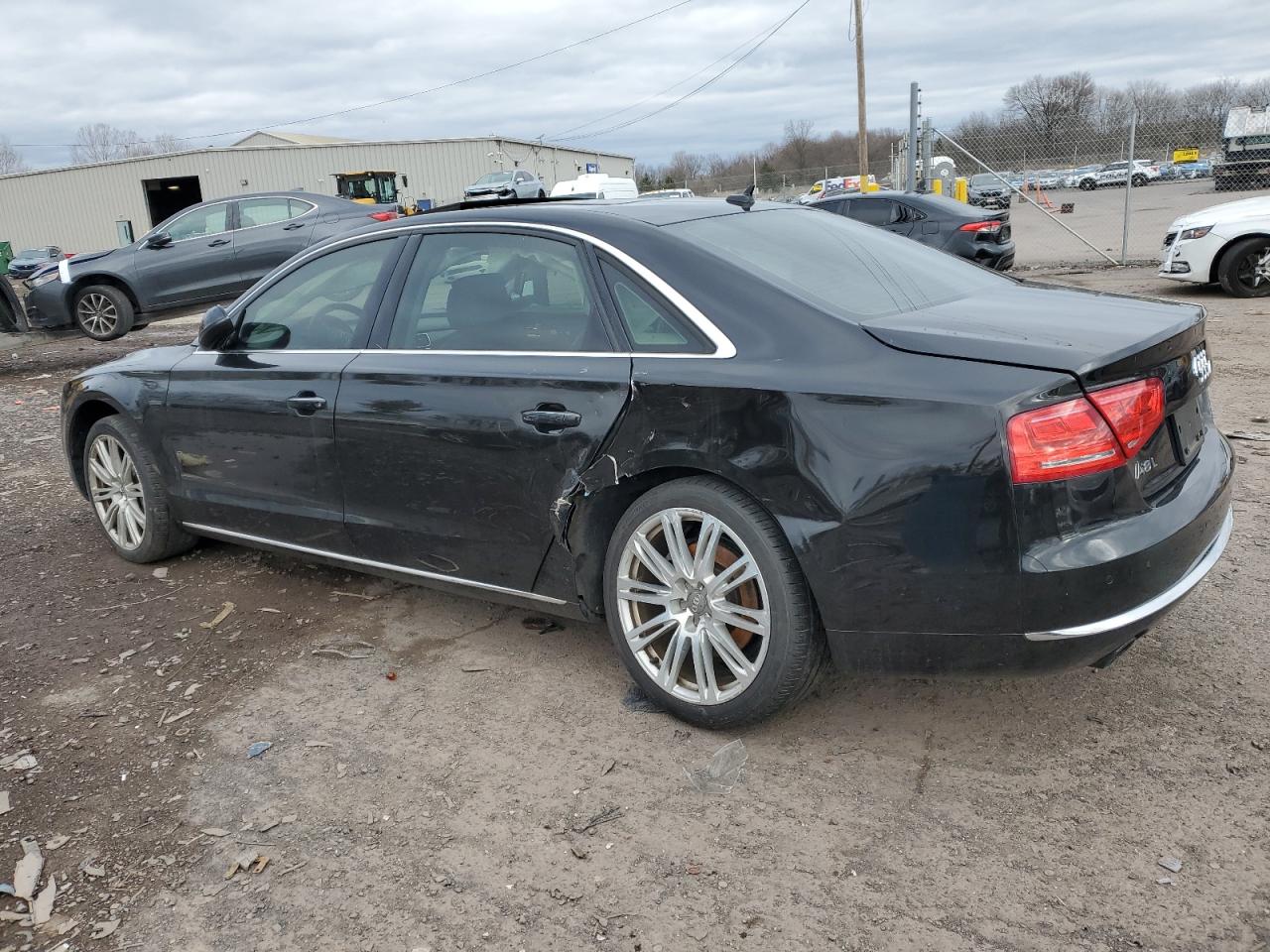 2014 Audi A8 VIN WAURGAFD1EN003340 Copart auction photo, side / rear end damage thumbnail 2
