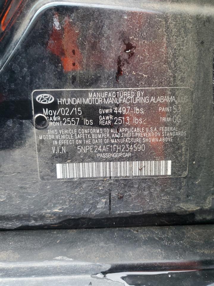 2015 Hyundai Sonata VIN 5NPE24AF1FH234590 Copart auction photo, front end / side damage thumbnail 12