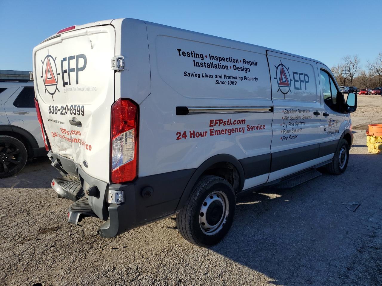 2017 Ford Transit VIN 1FTYR2YM8HKA36546 Copart auction photo, rear end / side damage thumbnail 3