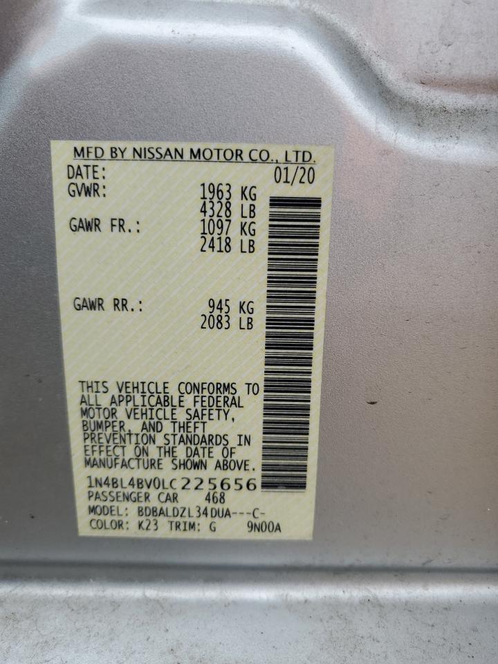 2020 Nissan Altima VIN 1N4BL4BV0LC225656 Copart auction photo, front end damage thumbnail 14