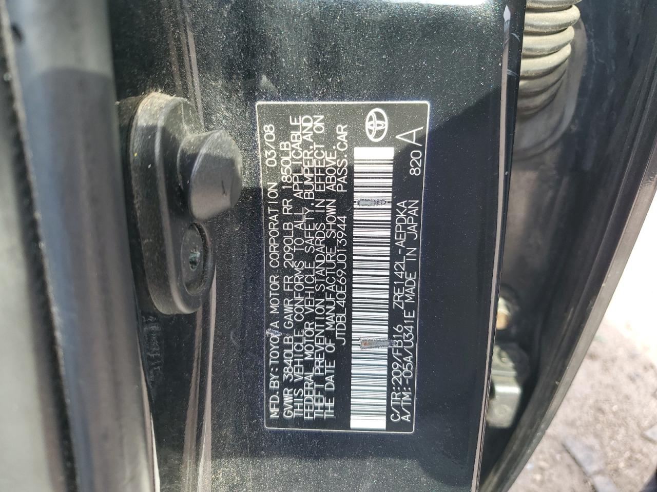 2009 Toyota Corolla VIN JTDBL40E69J013944 Copart auction photo, front end / minor dent/scratches damage thumbnail 14