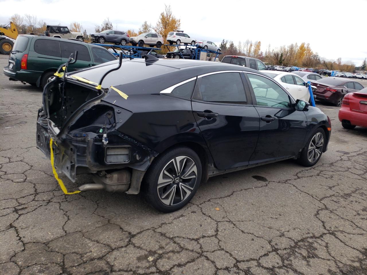 2016 Honda Civic VIN 19XFC1F34GE203869 Copart auction photo, rear end damage thumbnail 3