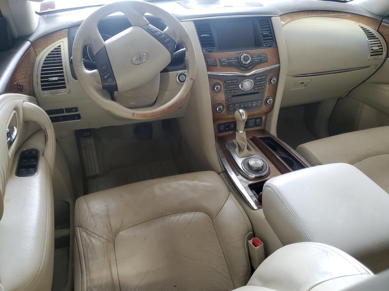 2012 Infiniti QX56 VIN JN8AZ2NC0C9318097 Copart auction photo, side / front end damage thumbnail 8