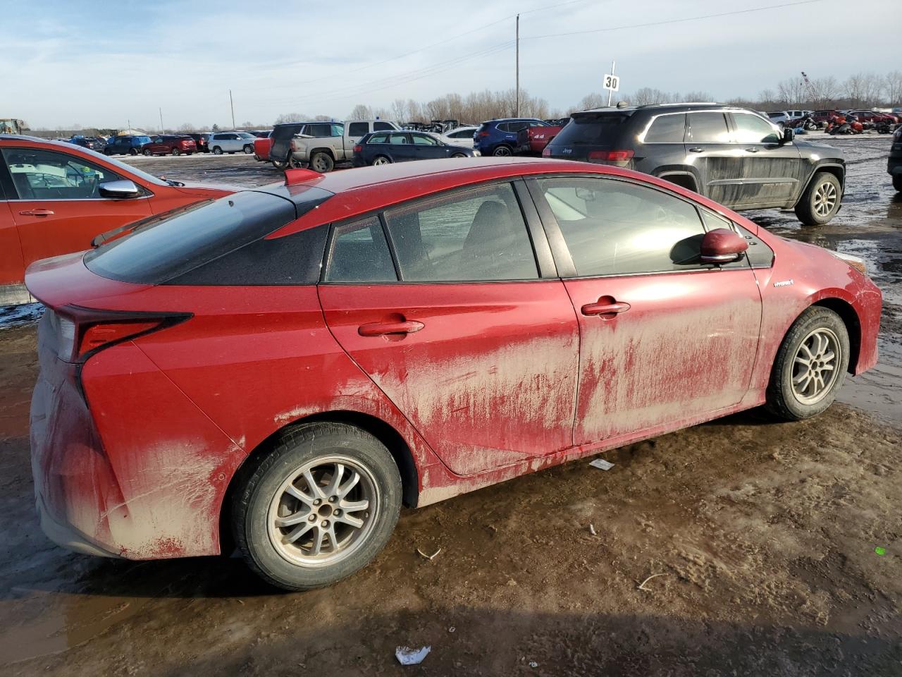 2020 Toyota Prius VIN JTDKARFUXL3124218 Copart auction photo, front end / side damage thumbnail 3