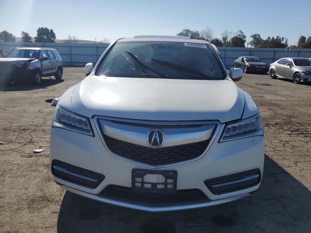 2015 Acura MDX VIN 5FRYD4H66FB011911 Copart auction photo, side / front end damage thumbnail 5