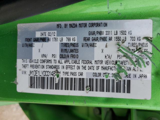 2012 Mazda 2 VIN JM1DE1LY0C0148101 Copart auction photo, front end / minor dent/scratches damage thumbnail 13