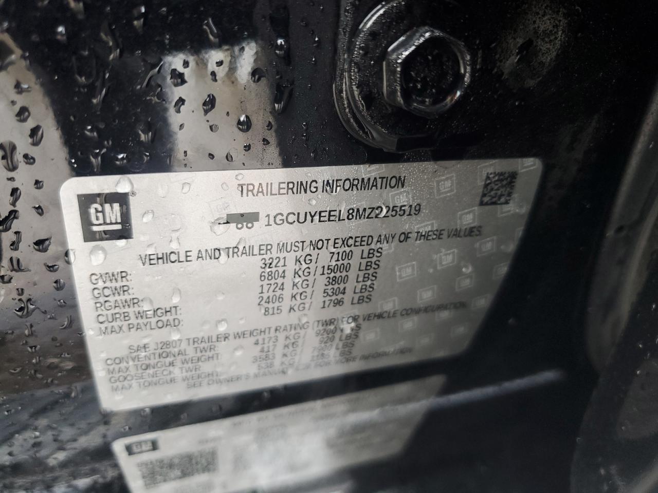 2021 Chevrolet Silverado VIN 1GCUYEEL8MZ225519 Copart auction photo, rear end / undercarriage damage thumbnail 12