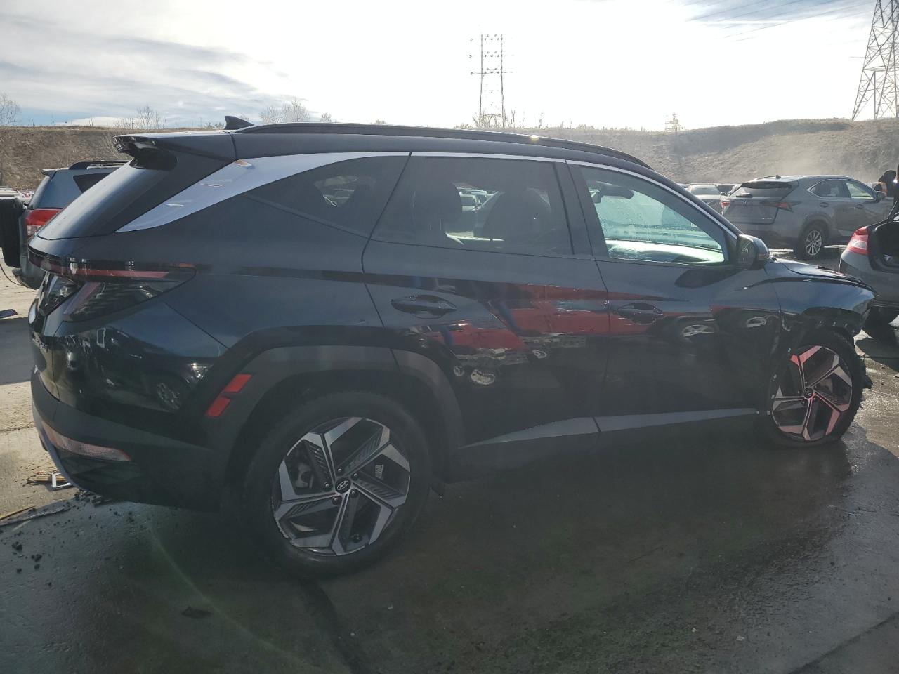 2022 Hyundai Tucson VIN KM8JECA13NU031060 Copart auction photo, front end / side damage thumbnail 3