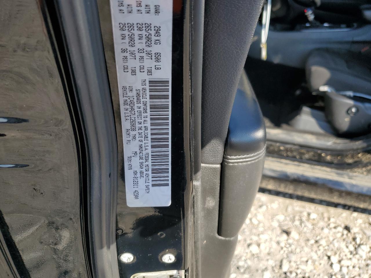 2020 Dodge Durango VIN 1C4RDHAG7LC269038 Copart auction photo, front end damage thumbnail 15