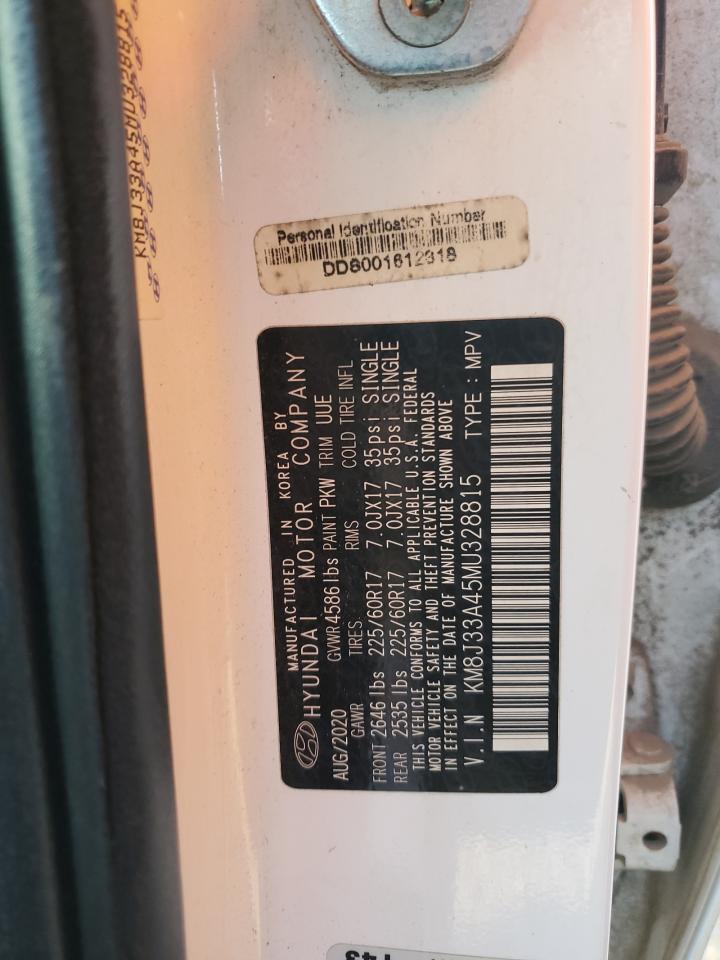 2021 Hyundai Tucson VIN KM8J33A45MU328815 Copart auction photo, all over damage thumbnail 13