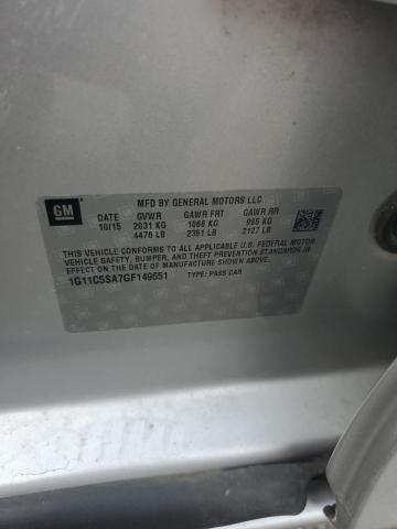 2016 Chevrolet Malibu VIN 1G11C5SA7GF149651 Copart auction photo, side damage thumbnail 12
