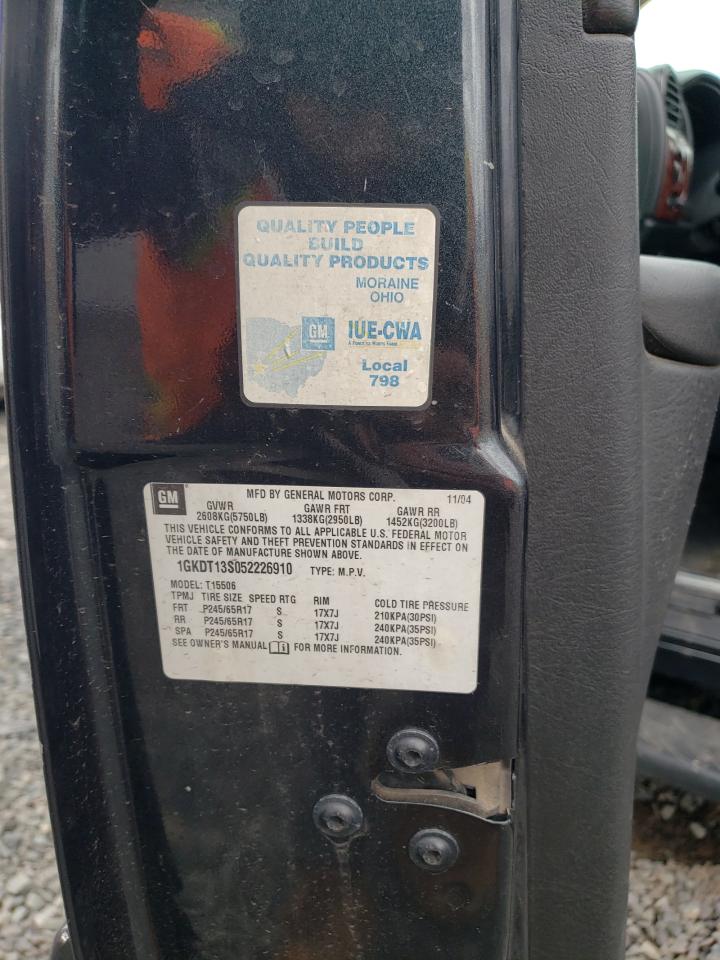 2005 GMC Envoy VIN 1GKDT13S052226910 Copart auction photo, front end damage thumbnail 14