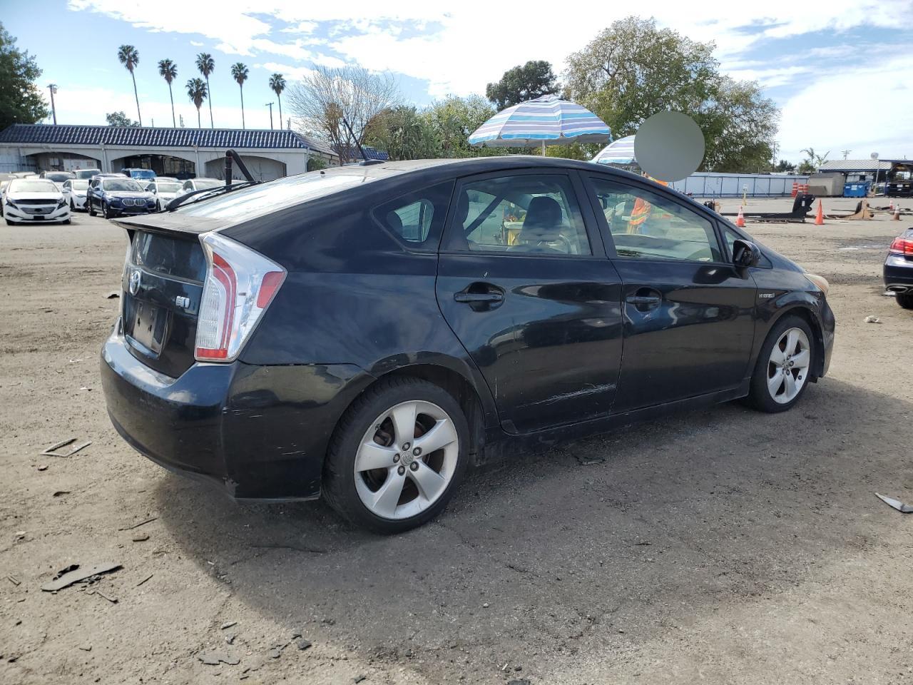 2012 Toyota Prius VIN JTDKN3DU4C5414222 Copart auction photo, burn damage thumbnail 3