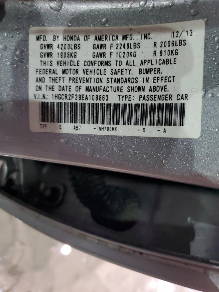 2014 Honda Accord VIN 1HGCR2F39EA108863 Copart auction photo, all over damage thumbnail 12