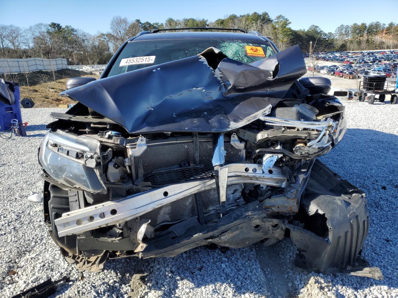 2017 Honda Pilot VIN 5FNYF5H54HB041176 Copart auction photo, biohazard/chemical / front end damage thumbnail 5