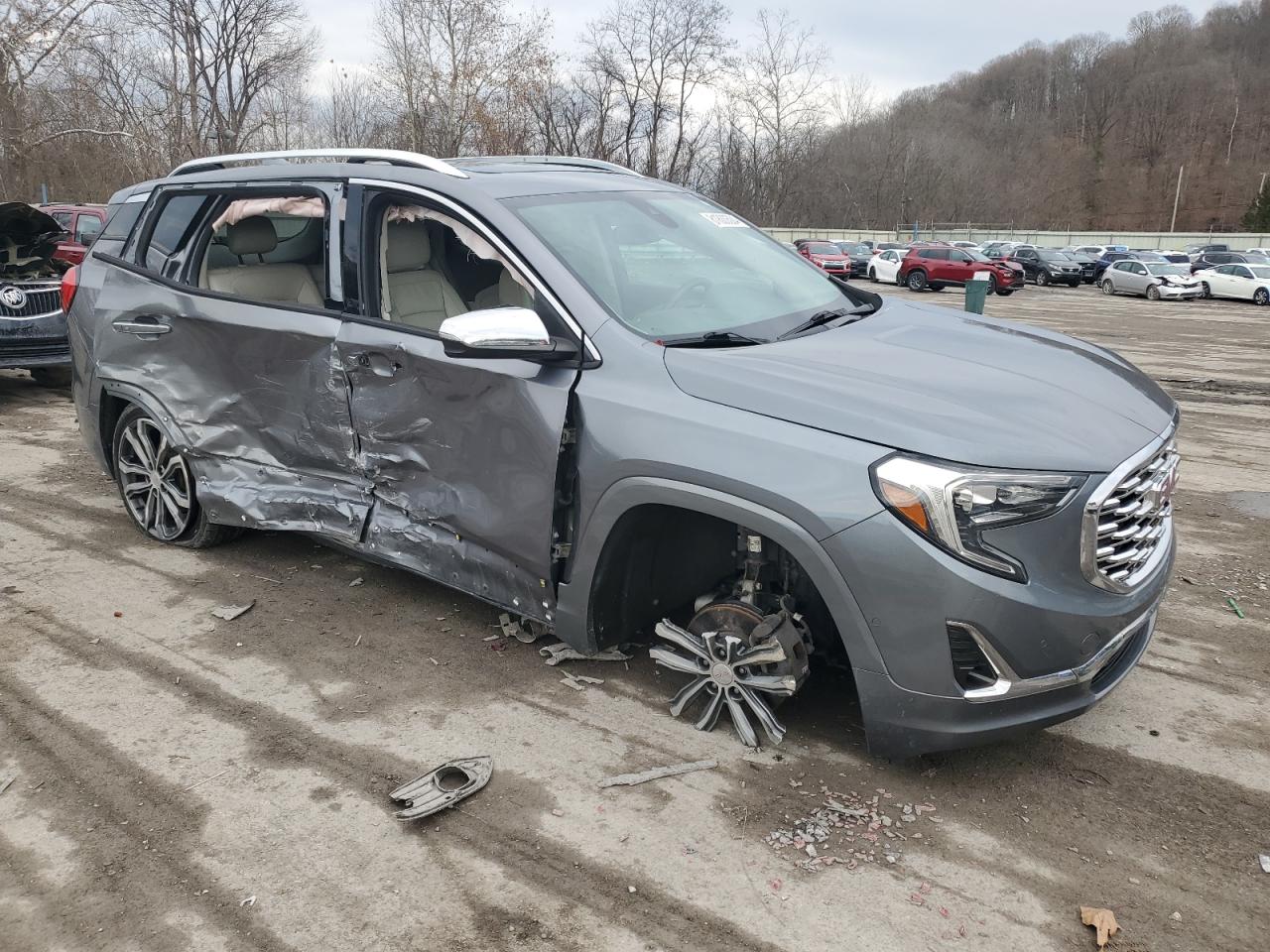 2018 GMC Terrain VIN 3GKALXEX4JL276586 Copart auction photo, front end / side damage thumbnail 4