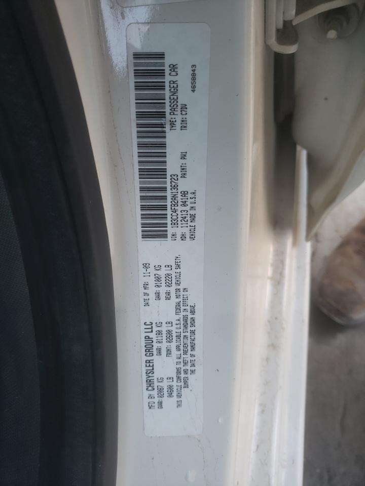 2010 Dodge Avenger VIN 1B3CC4FB2AN136723 Copart auction photo, all over damage thumbnail 12