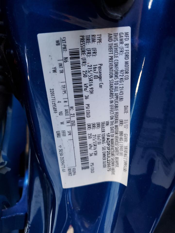 2018 Ford Focus VIN 1FADP3F20JL226679 Copart auction photo, side damage thumbnail 14