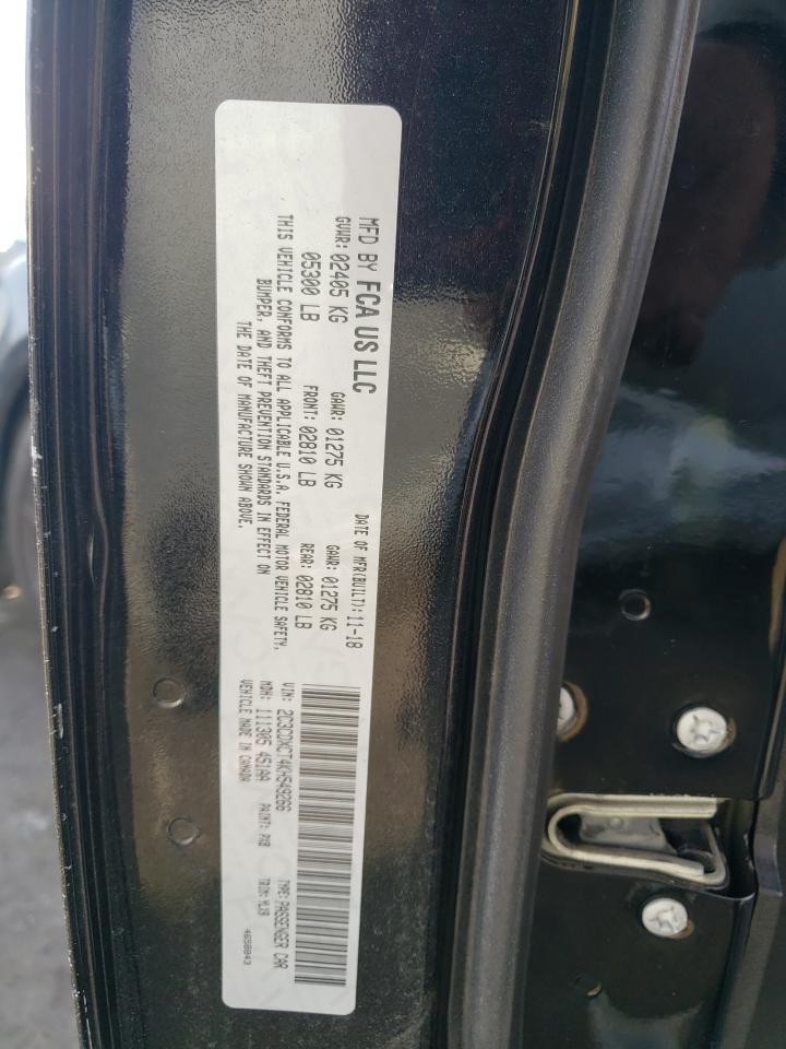 2019 Dodge Charger VIN 2C3CDXCT4KH549266 Copart auction photo, all over damage thumbnail 12