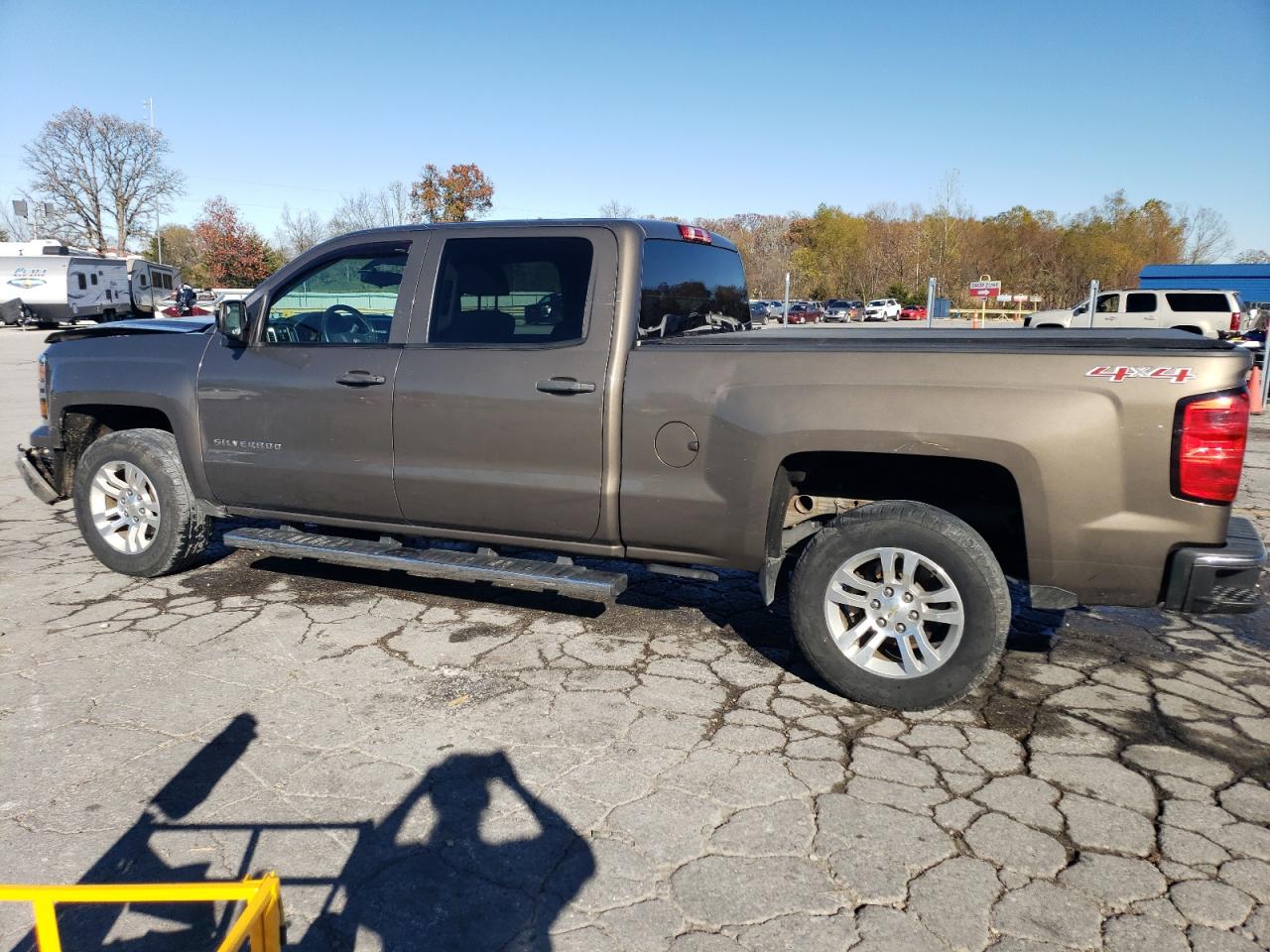 2014 Chevrolet Silverado VIN 3GCUKREC7EG494153 Copart auction photo, front end / top/roof damage thumbnail 2