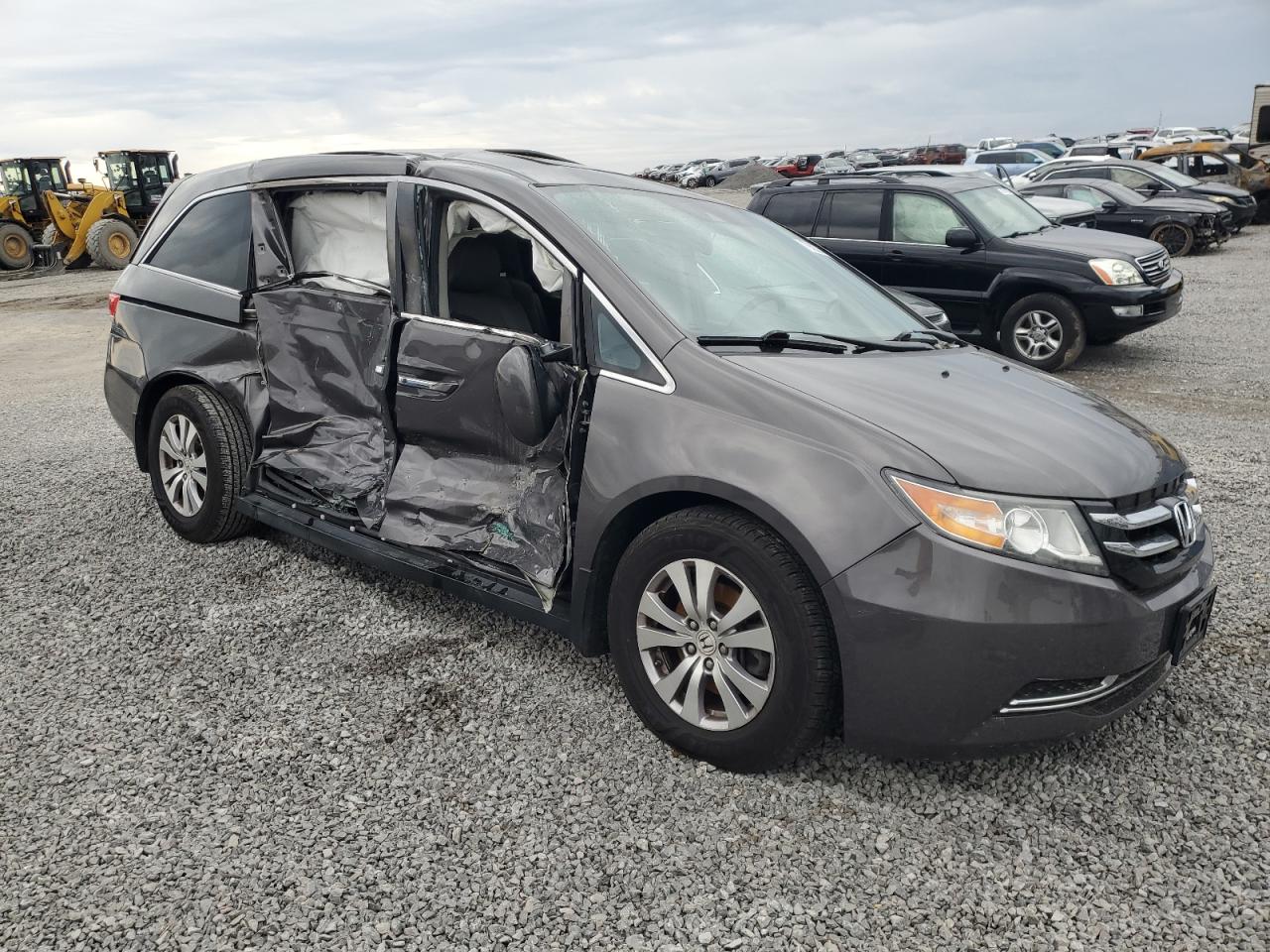 2014 Honda Odyssey VIN 5FNRL5H61EB089736 Copart auction photo, side / rear end damage thumbnail 4