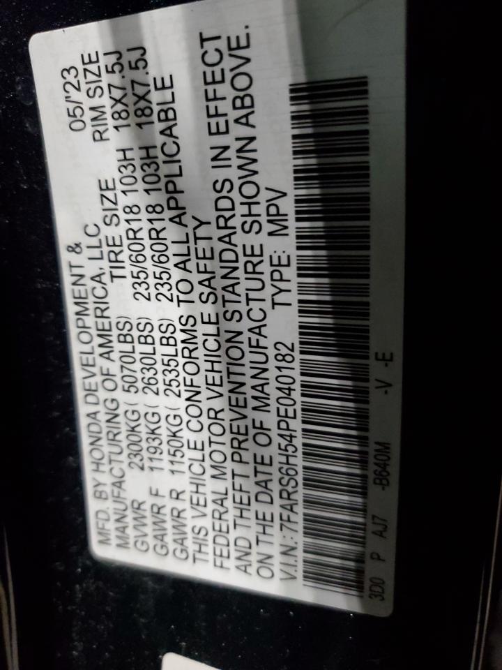 2023 Honda CR-V VIN 7FARS6H54PE040182 Copart auction photo, front end damage thumbnail 16