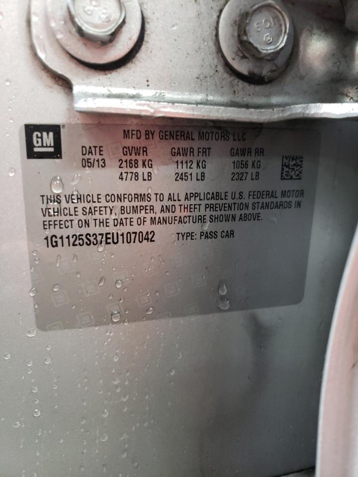 2014 Chevrolet Impala VIN 1G1125S37EU107042 Copart auction photo, front end damage thumbnail 13