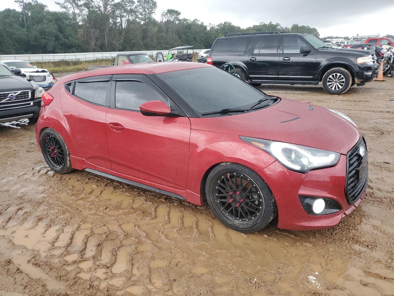 2013 Hyundai Veloster VIN KMHTC6AE2DU112164 Copart auction photo, burn - engine damage thumbnail 4
