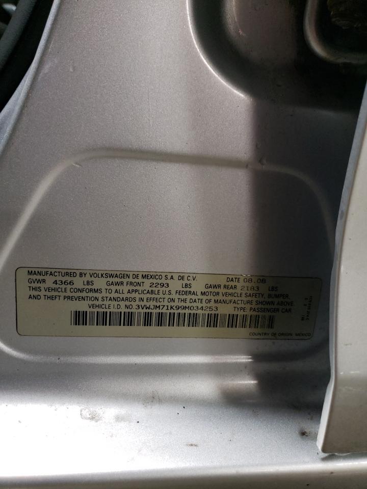 2009 Volkswagen Jetta VIN 3VWJM71K99M034253 Copart auction photo, front end damage thumbnail 12