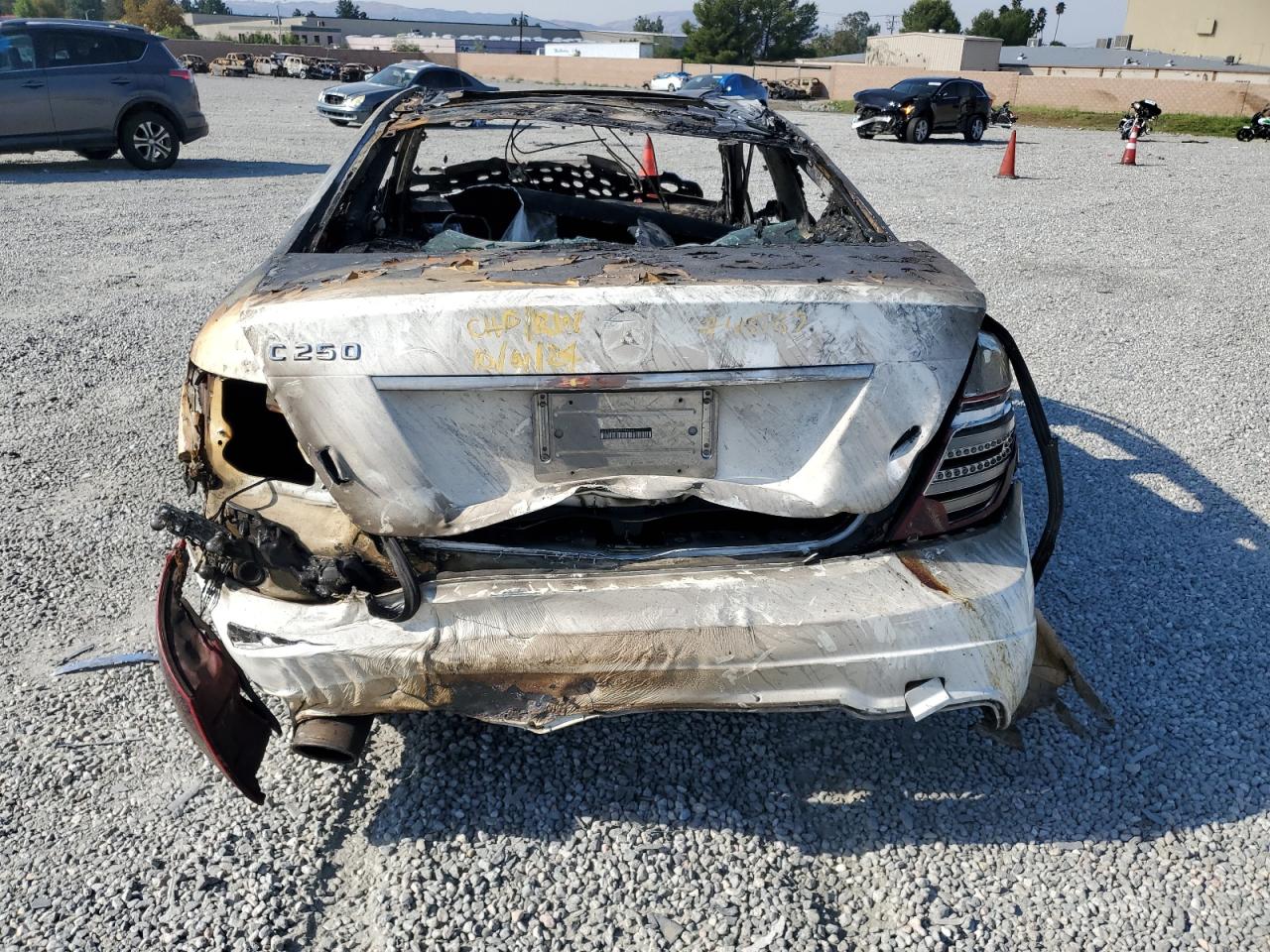 2014 Mercedes-Benz C-klasse VIN WDDGJ4HB0EG184076 Copart auction photo, burn / missing/altered vin damage thumbnail 6