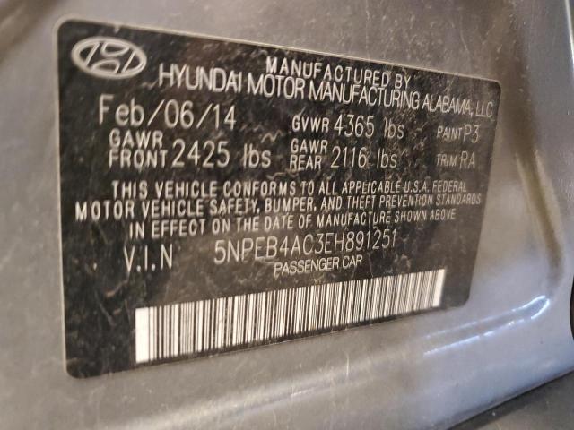 2014 Hyundai Sonata VIN 5NPEB4AC3EH891251 Copart auction photo, side / minor dent/scratches damage thumbnail 12