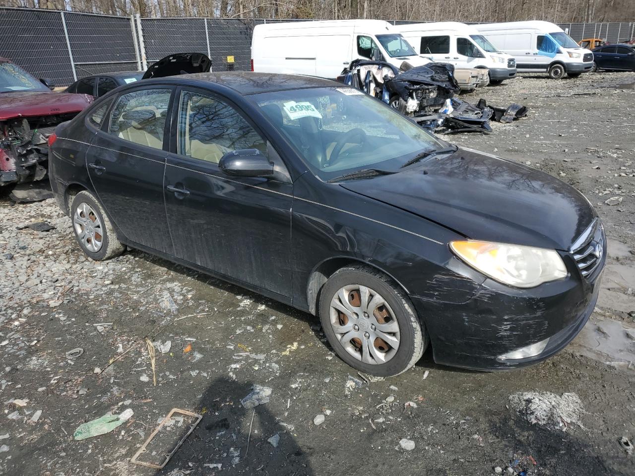 2010 Hyundai Elantra VIN KMHDU4AD1AU171599 Copart auction photo, vandalism damage thumbnail 4