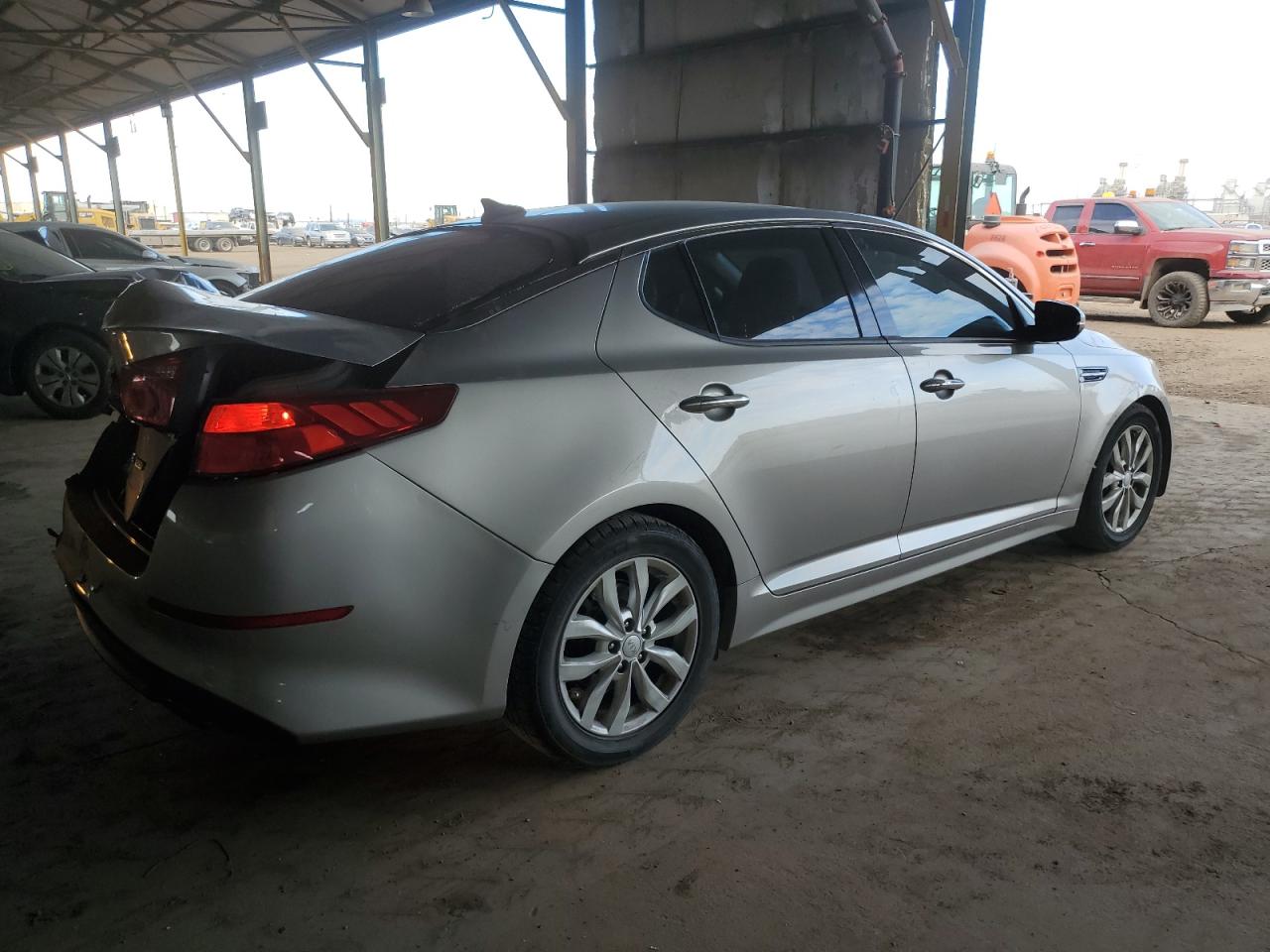 2014 KIA Optima VIN 5XXGN4A76EG324708 Copart auction photo, rear end damage thumbnail 3