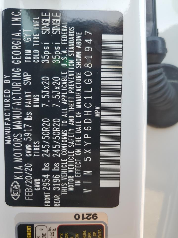 2020 KIA Telluride VIN 5XYP6DHC1LG081947 Copart auction photo, front end damage thumbnail 14