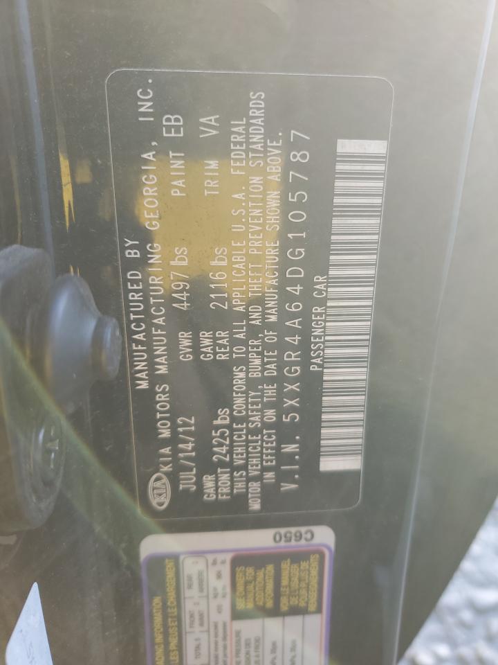 2013 KIA Optima VIN 5XXGR4A64DG105787 Copart auction photo, all over / minor dent/scratches damage thumbnail 12