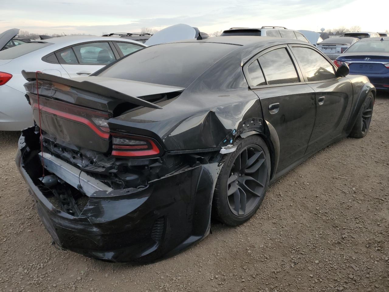 2020 Dodge Charger VIN 2C3CDXGJ0LH109216 Copart auction photo, rear end / side damage thumbnail 3