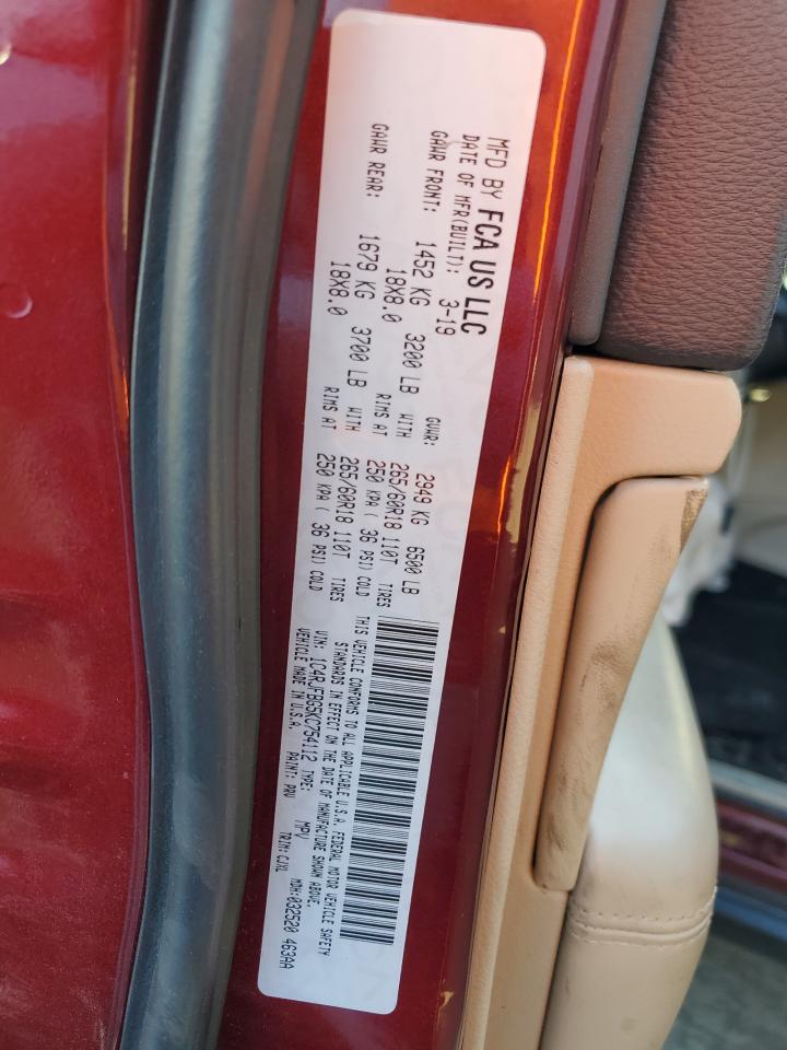 2019 Jeep Grand Cherokee VIN 1C4RJFBG5KC754112 Copart auction photo, front end / undercarriage damage thumbnail 13