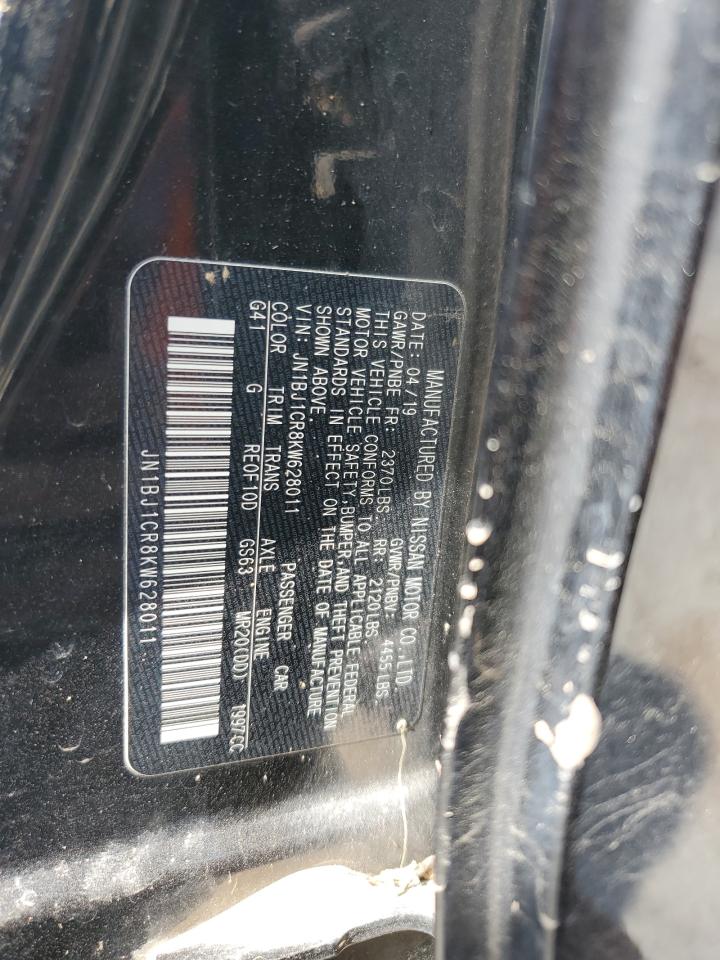 2019 Nissan Rogue VIN JN1BJ1CR8KW628011 Copart auction photo, water/flood damage thumbnail 14