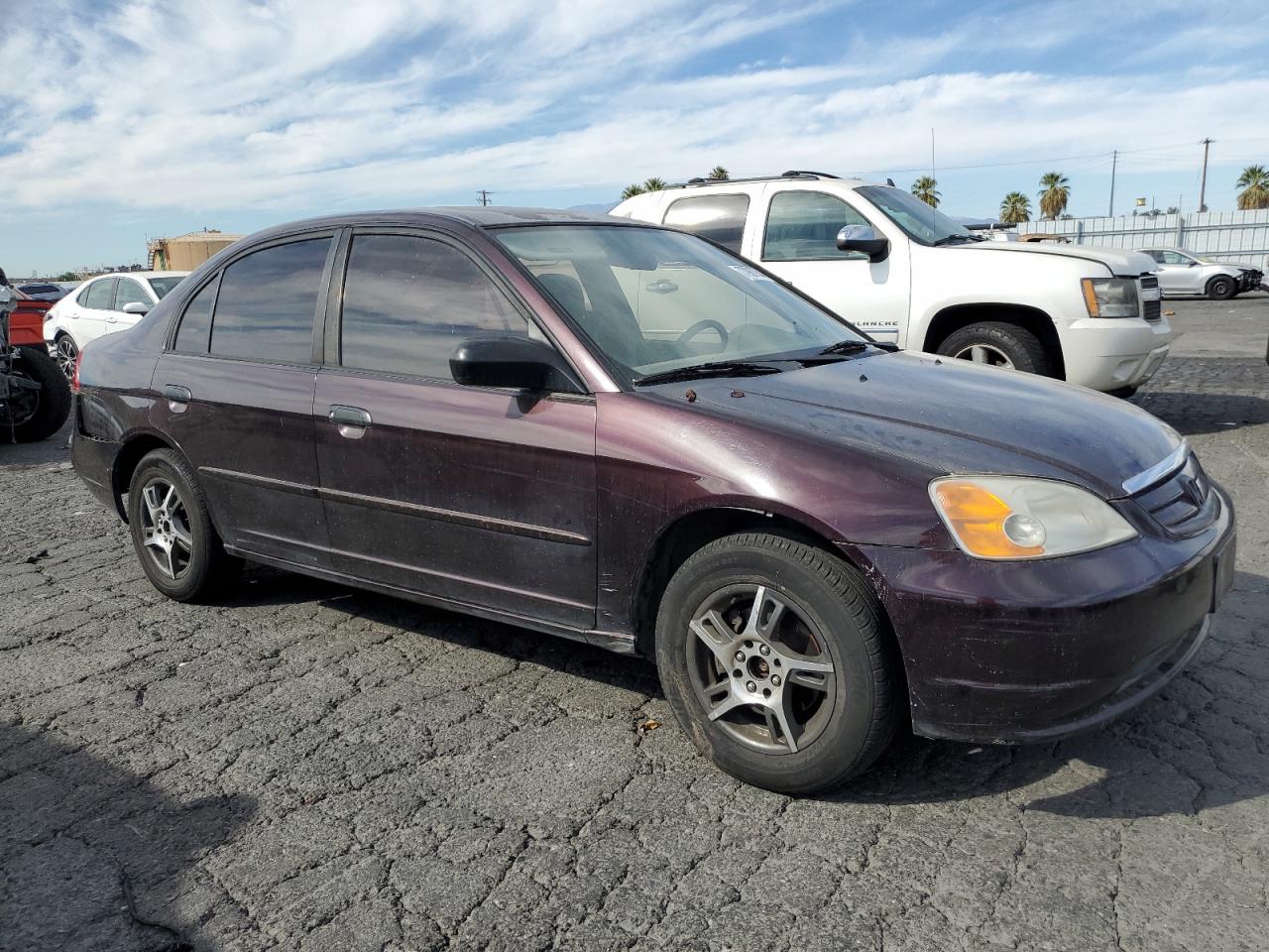 2001 Honda Civic VIN JHMES16581S001832 Copart auction photo, rear end damage thumbnail 4
